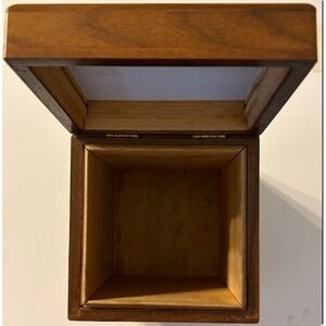 Vintage Decatur Industries Genuine Walnut Cigar Humidor Jewelry Box Wood